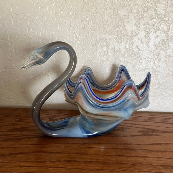 Other - Vintage Hand-blown Art Glass Swan Bowl/Planter